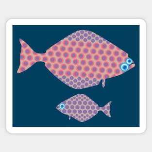 SALISH SEA FLOUNDER Mom and Baby Cute Undersea Ocean Fish - UnBlink Studio by Jackie Tahara Sticker